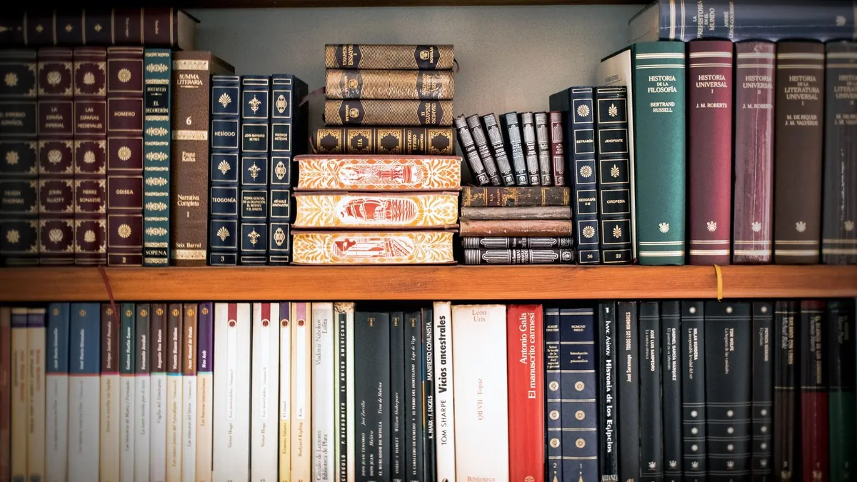 Shelves of academic books
